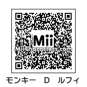 QR Code for Monkey D. Luffy by Mii Maker JL