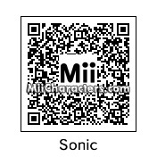 QR Code for Sonic the Hedgehog by Mii Maker JL